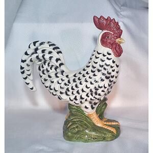 Fitz & Floyd Porcelain Rooster Figurine Hand-Painted Farmhouse Country Decor
